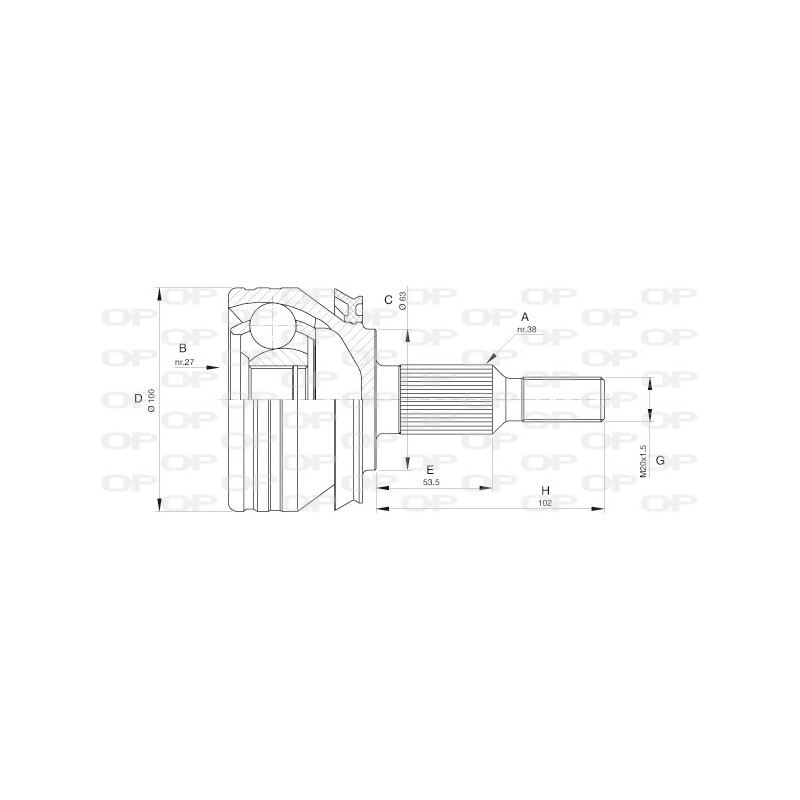 Tête de cardan OPEN PARTS