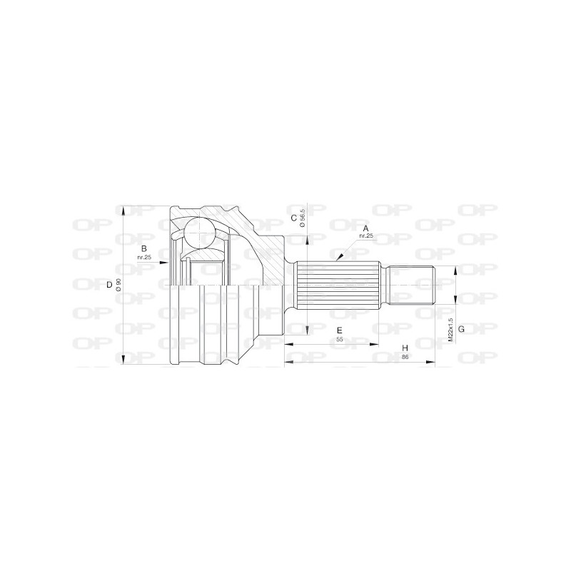 Tête de cardan OPEN PARTS