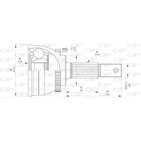 Tête de cardan OPEN PARTS
