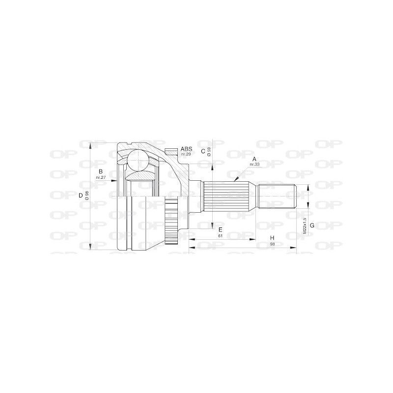 Tête de cardan OPEN PARTS