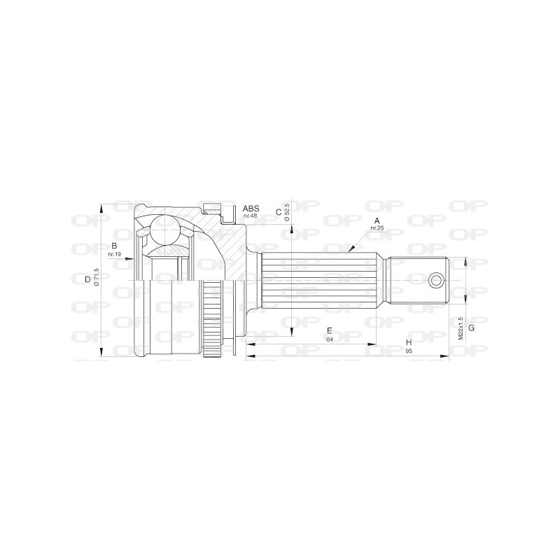 Tête de cardan OPEN PARTS