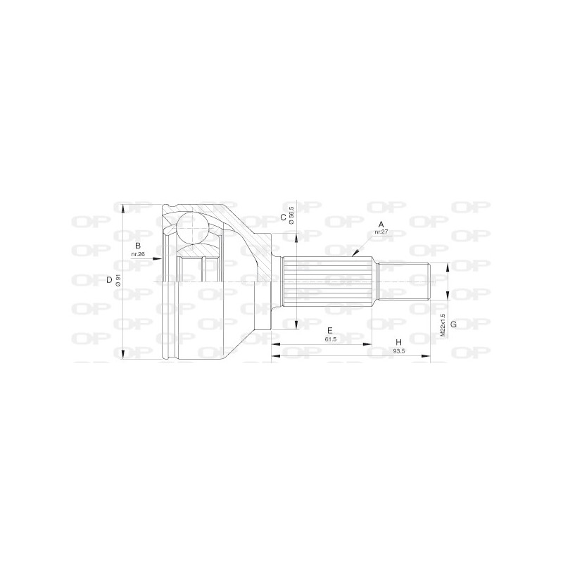 Tête de cardan OPEN PARTS