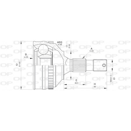 Tête de cardan OPEN PARTS