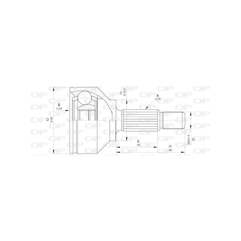 Tête de cardan OPEN PARTS