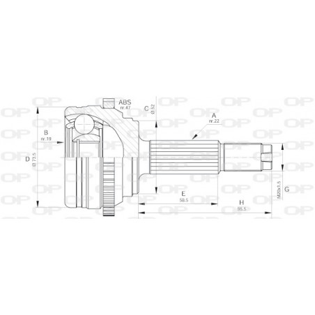 Tête de cardan OPEN PARTS
