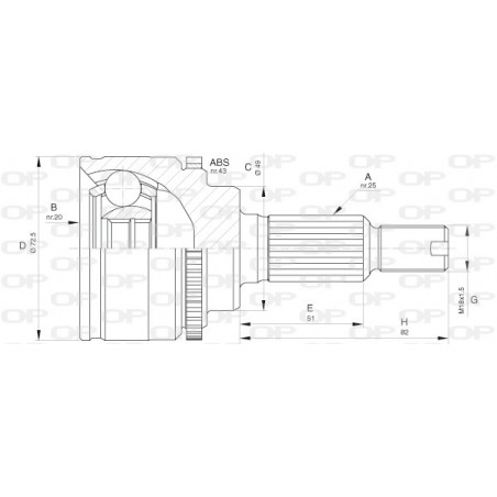 Tête de cardan OPEN PARTS