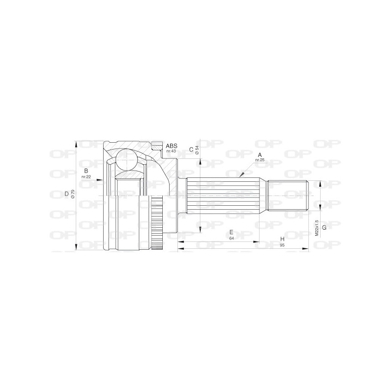 Tête de cardan OPEN PARTS