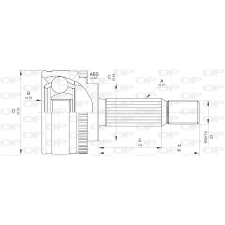 Tête de cardan OPEN PARTS