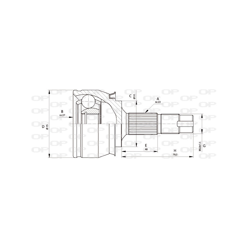 Tête de cardan OPEN PARTS