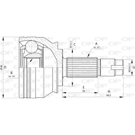 Tête de cardan OPEN PARTS