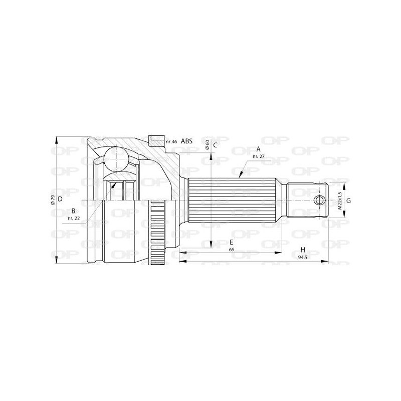 Tête de cardan OPEN PARTS