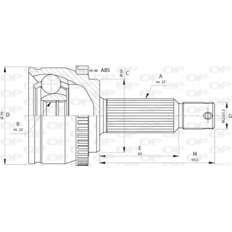 Tête de cardan OPEN PARTS
