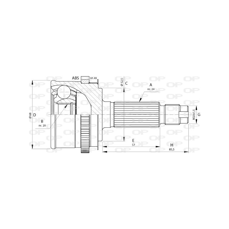 Tête de cardan OPEN PARTS