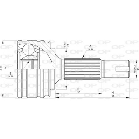 Tête de cardan OPEN PARTS