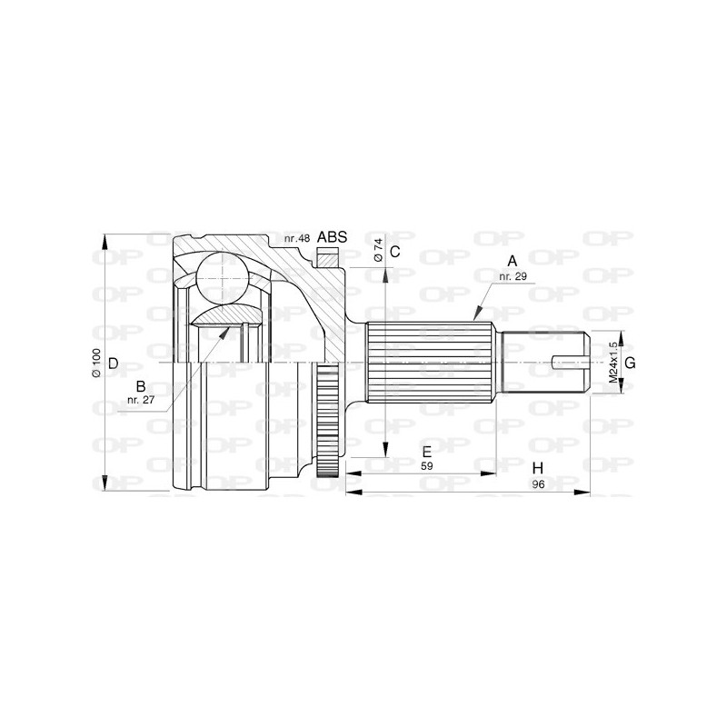 Tête de cardan OPEN PARTS