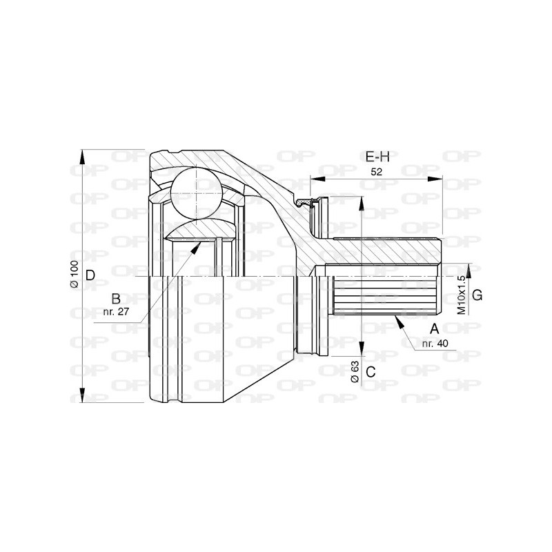Tête de cardan OPEN PARTS