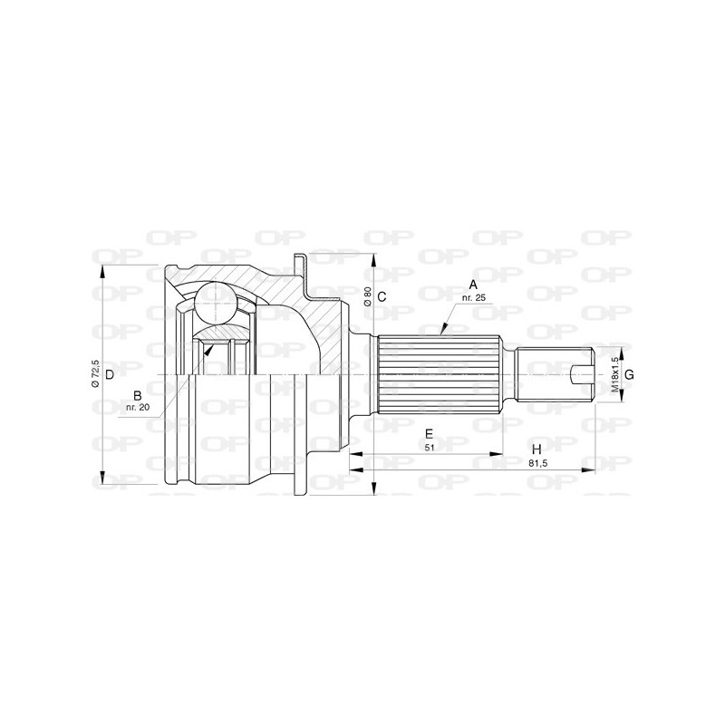 Tête de cardan OPEN PARTS
