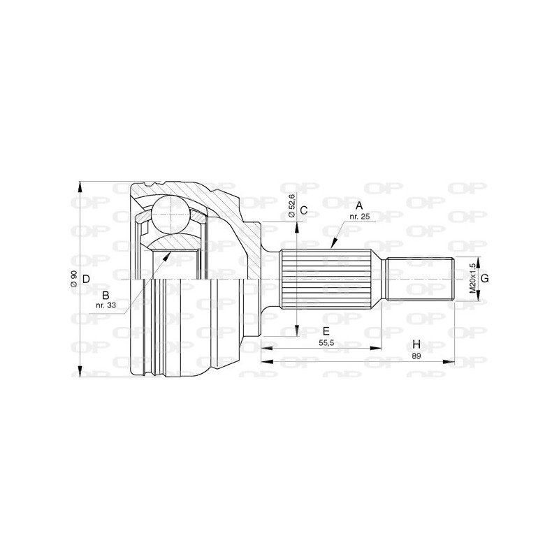 Tête de cardan OPEN PARTS
