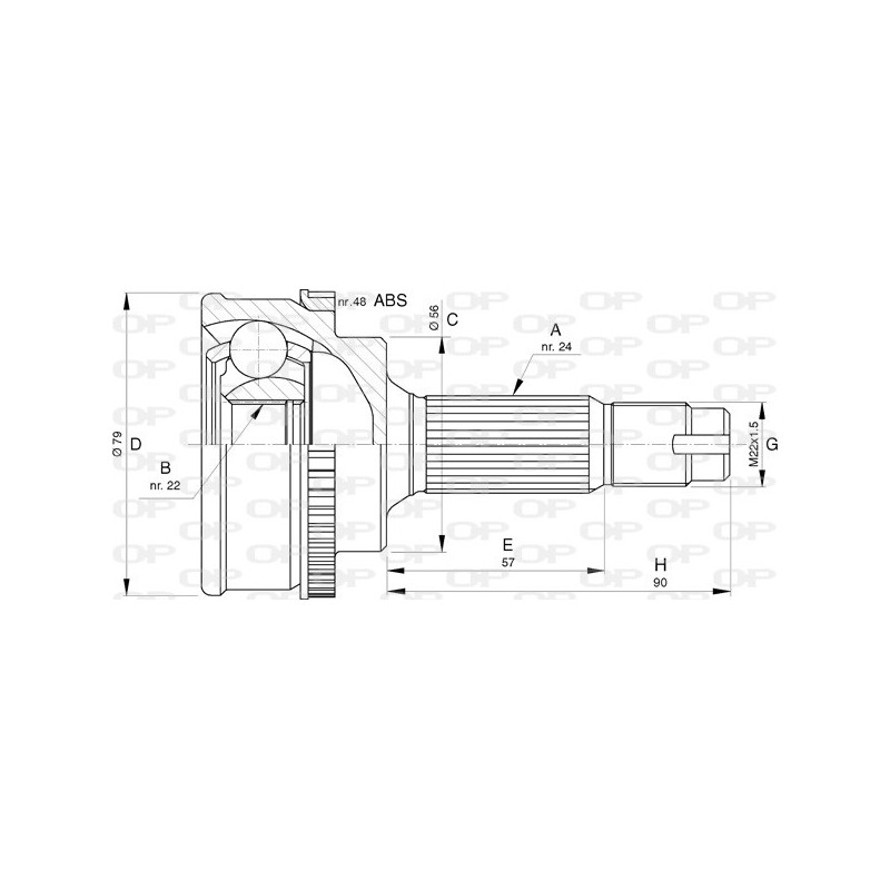 Tête de cardan OPEN PARTS