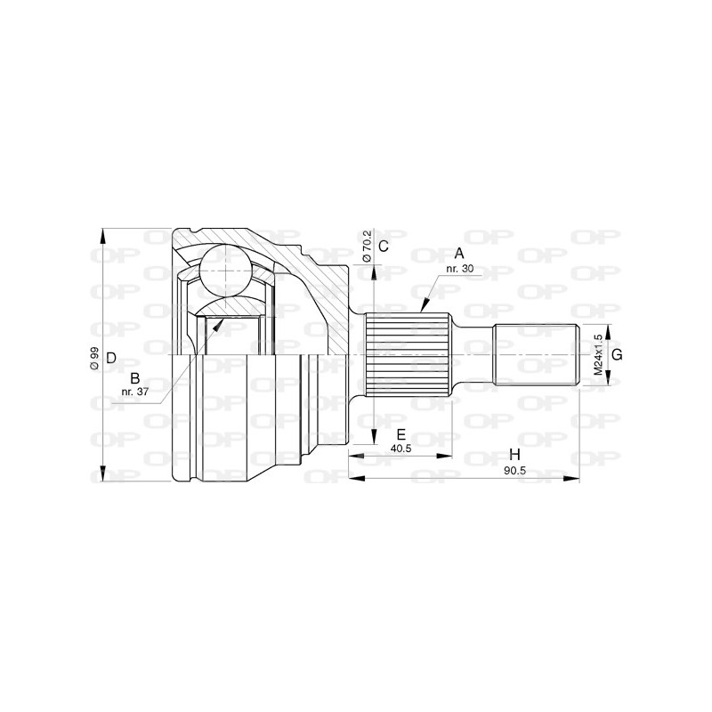 Tête de cardan OPEN PARTS