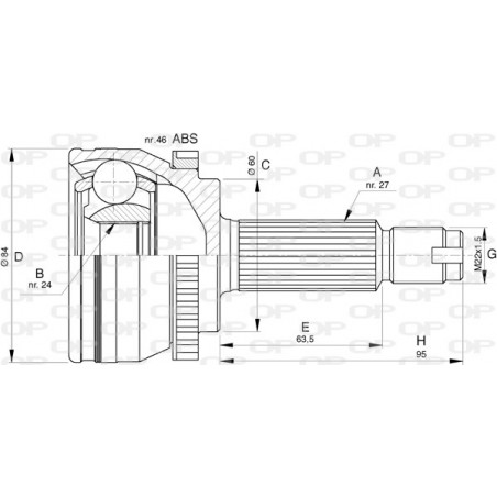 Tête de cardan OPEN PARTS