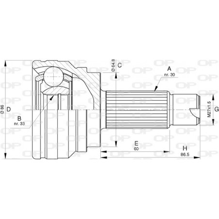 Tête de cardan OPEN PARTS