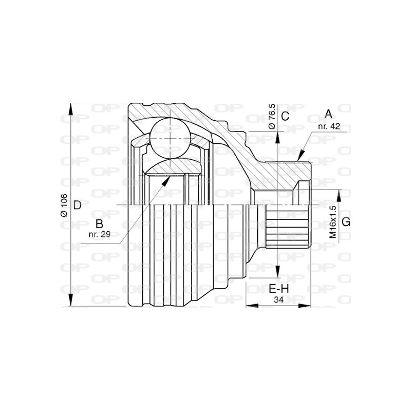 Tête de cardan OPEN PARTS