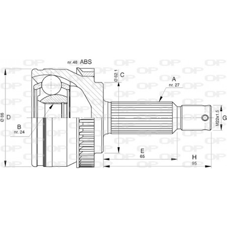 Tête de cardan OPEN PARTS