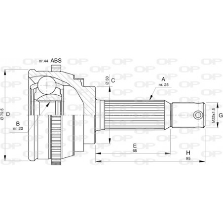 Tête de cardan OPEN PARTS