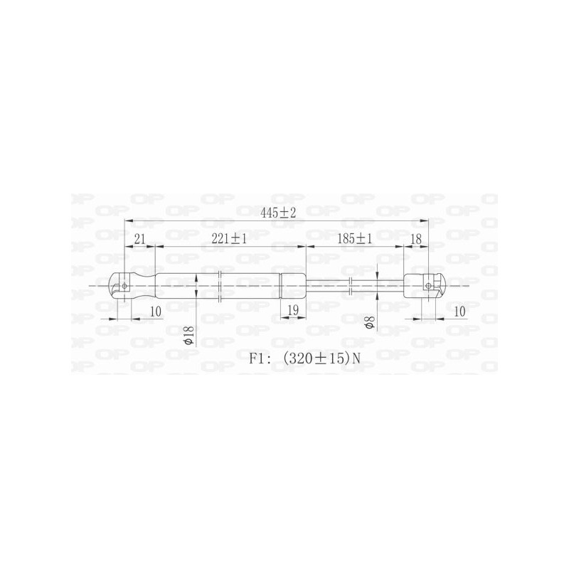 Vérin de coffre / hayon OPEN PARTS