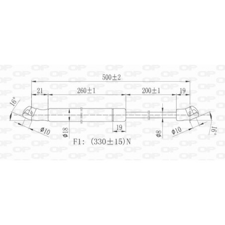 Vérin de coffre / hayon OPEN PARTS