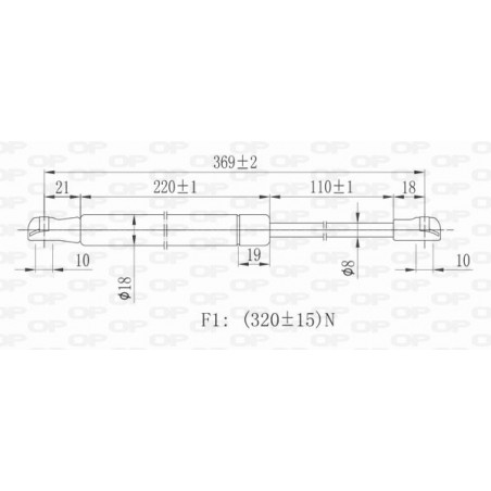 Vérin de coffre / hayon OPEN PARTS