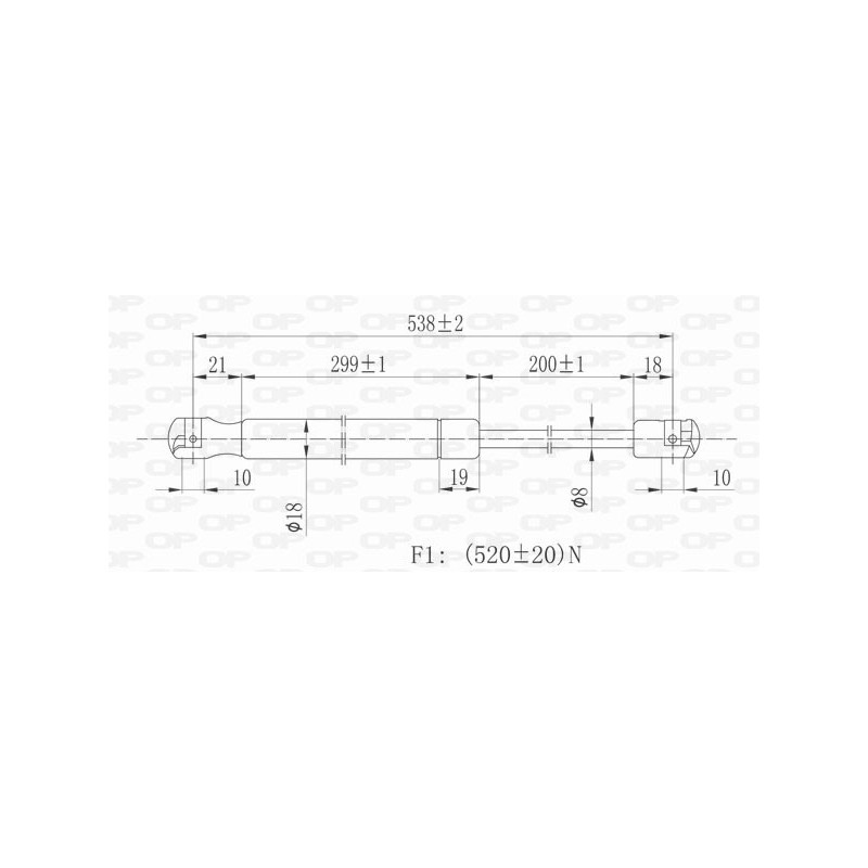 Vérin de coffre / hayon OPEN PARTS