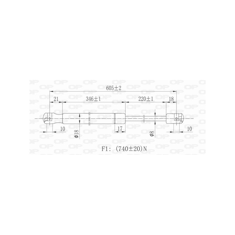 Vérin de coffre / hayon OPEN PARTS