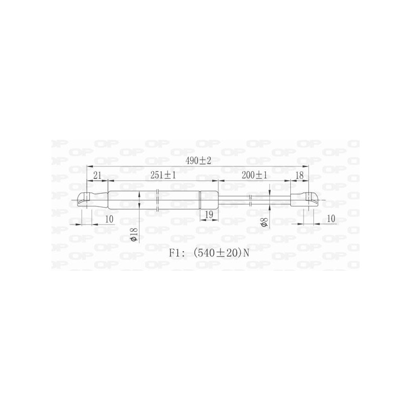 Vérin de coffre / hayon OPEN PARTS