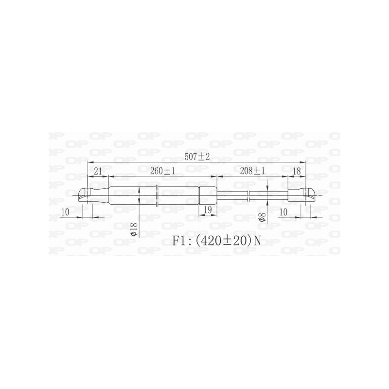 Vérin de coffre / hayon OPEN PARTS
