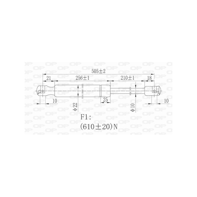 Vérin de coffre / hayon OPEN PARTS