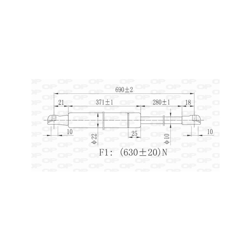 Vérin de coffre / hayon OPEN PARTS