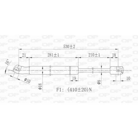 Vérin de coffre / hayon OPEN PARTS