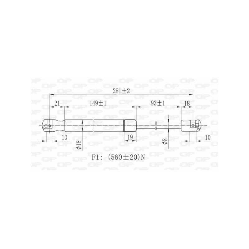Vérin de coffre / hayon OPEN PARTS