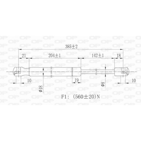 Vérin de coffre / hayon OPEN PARTS