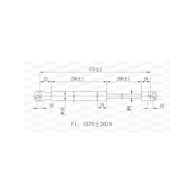Vérin de coffre / hayon OPEN PARTS