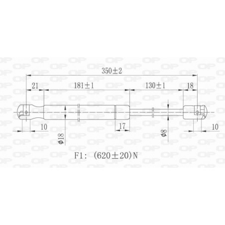Vérin de coffre / hayon OPEN PARTS