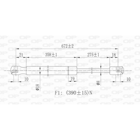 Vérin de coffre / hayon OPEN PARTS