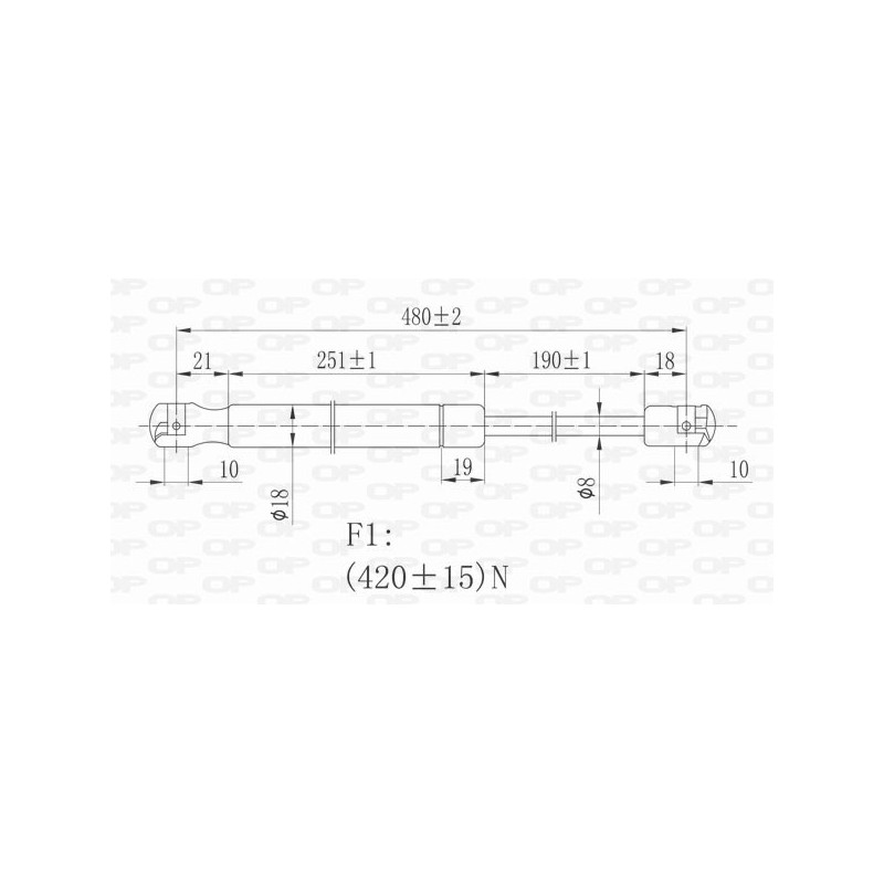 Vérin de coffre / hayon OPEN PARTS