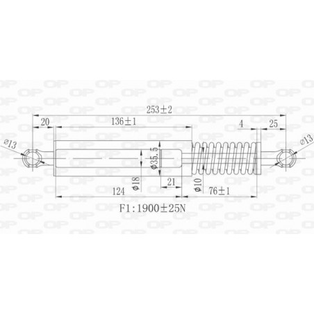 Vérin de coffre / hayon OPEN PARTS