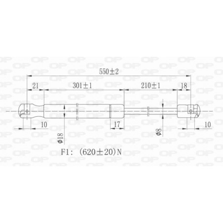 Vérin de coffre / hayon OPEN PARTS