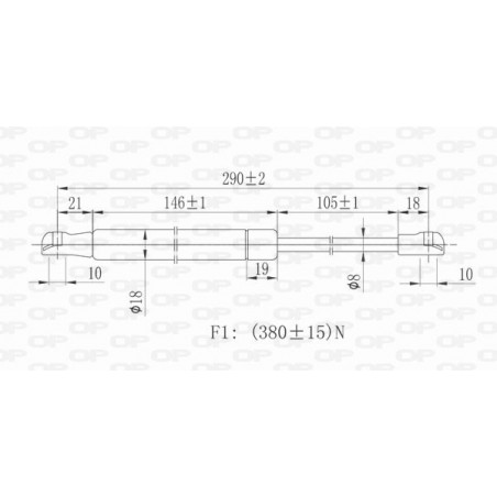 Vérin de coffre / hayon OPEN PARTS
