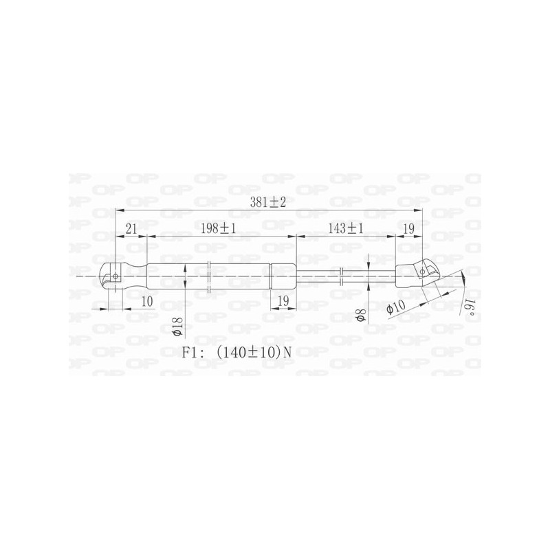 Vérin de vitre arrière OPEN PARTS