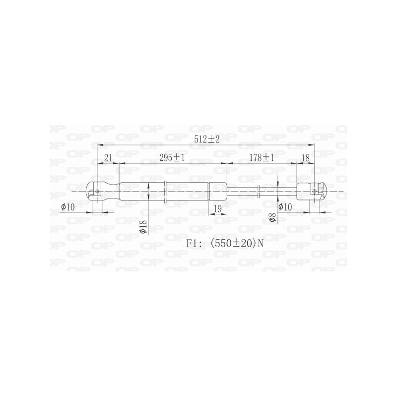 Vérin de coffre / hayon OPEN PARTS